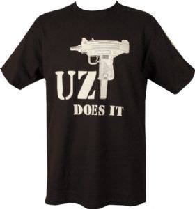 Uzi Does It T-Shirt (click for enlarged image)